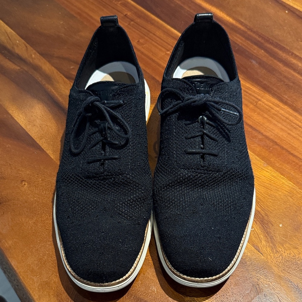 Cole Haan Black Knit Oxfords
